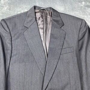 Guabello Super 110 Wool Blazer 42R Gray Stripe Sport Coat Made in Italy Principe